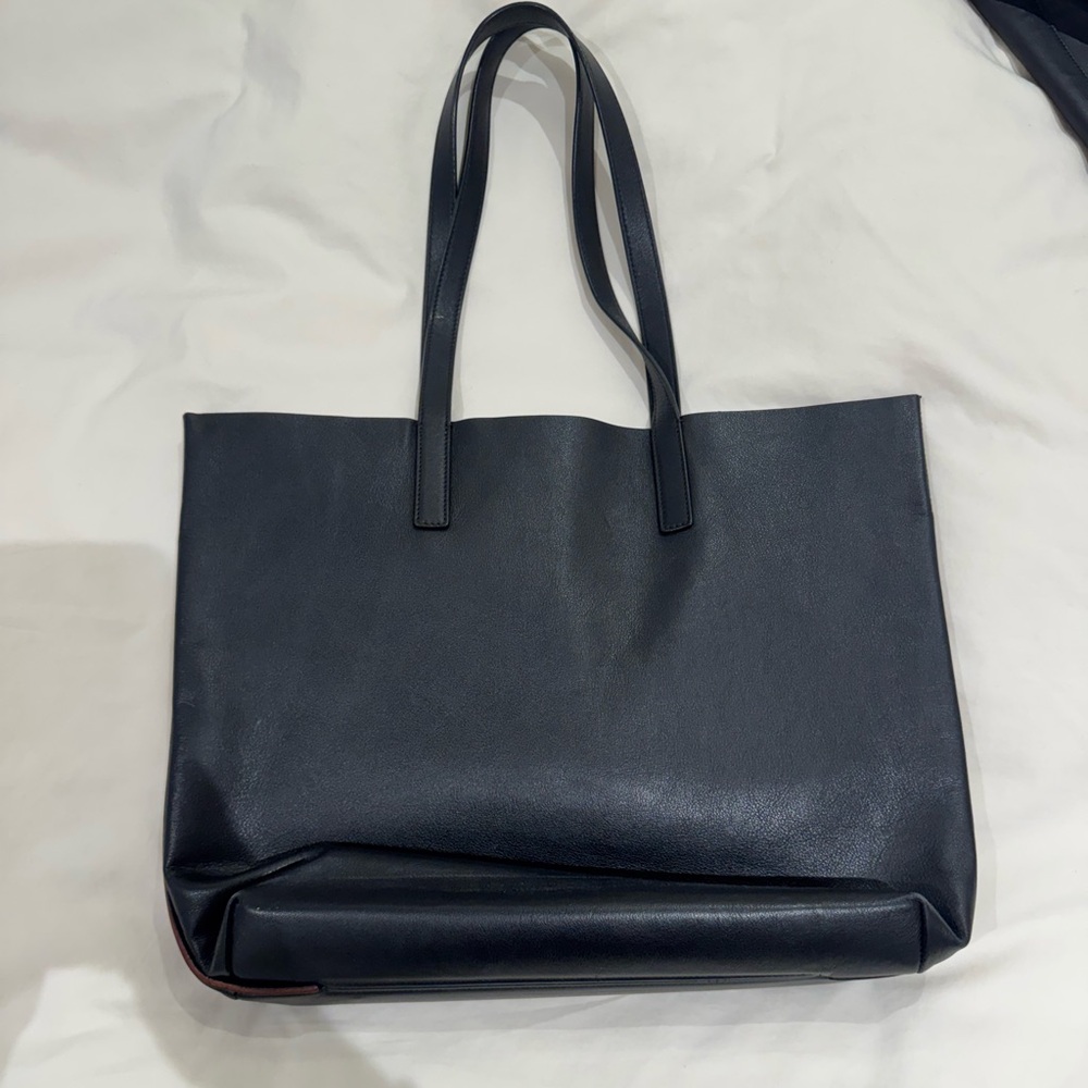 Everlane Black Leather Tote Bag